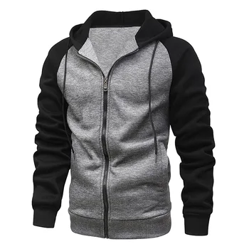 Felpe casual con cappuccio manica lunga uomo autunno inverno felpe patchwork capispalla impiombati tasche sportive cardigan con cerniera 1