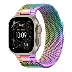 Premium Milanese Loop Strap for Apple Watch - Stainless Steel Bracelet Band (Colorful)