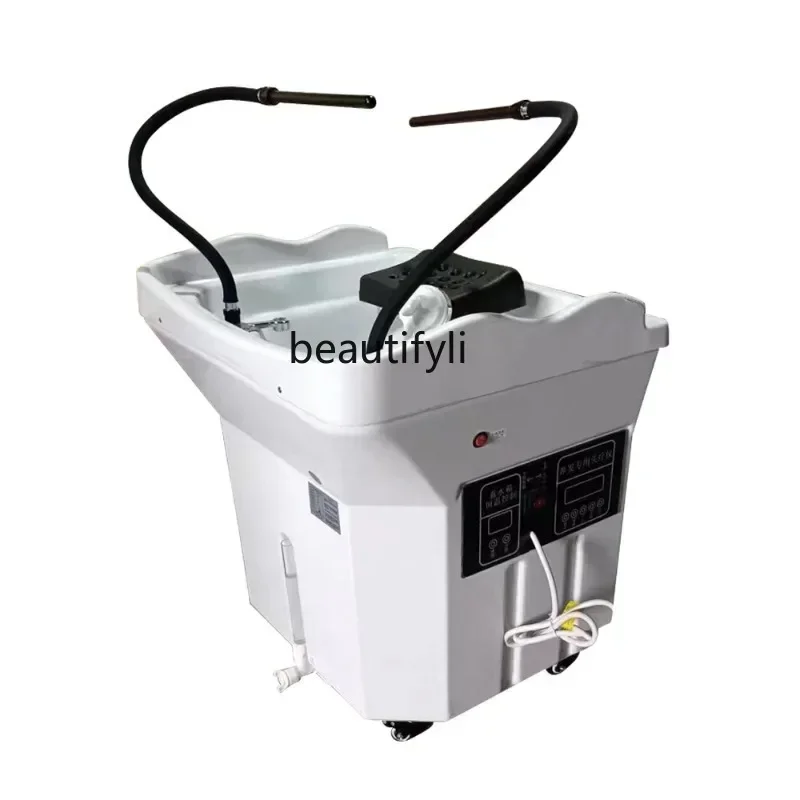 Mobile Head Therapy Machine Fumigation Water Circulation Hair Salon Hair Care Shampoo Basin Massage Couch Facial Bed Basin