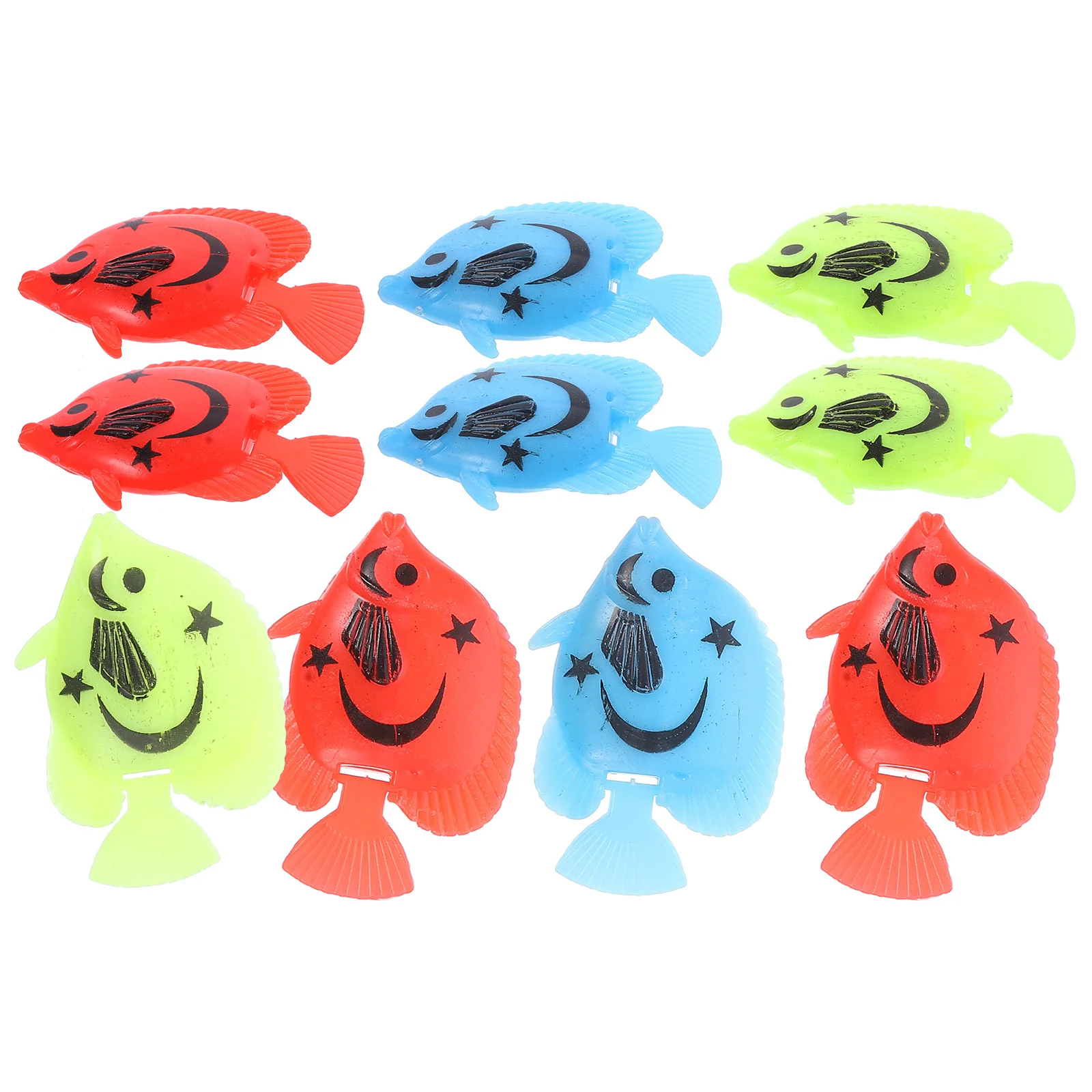 10pcs Plastic Artificial Fish Simulation Fake Fish Floating Vivid Landscape Aquarium Ornament Decoration Random Pattern