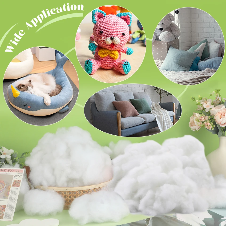 1.8-19.4oz Polyester Fill Stuffing for Stuffed Animal and DIY Projects