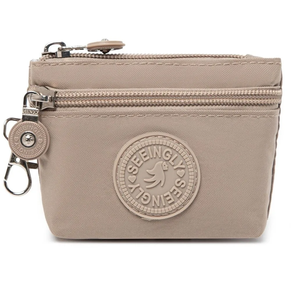 Sleek Women's Nylon Waterproof Wallet with Keychain & Coin Holder