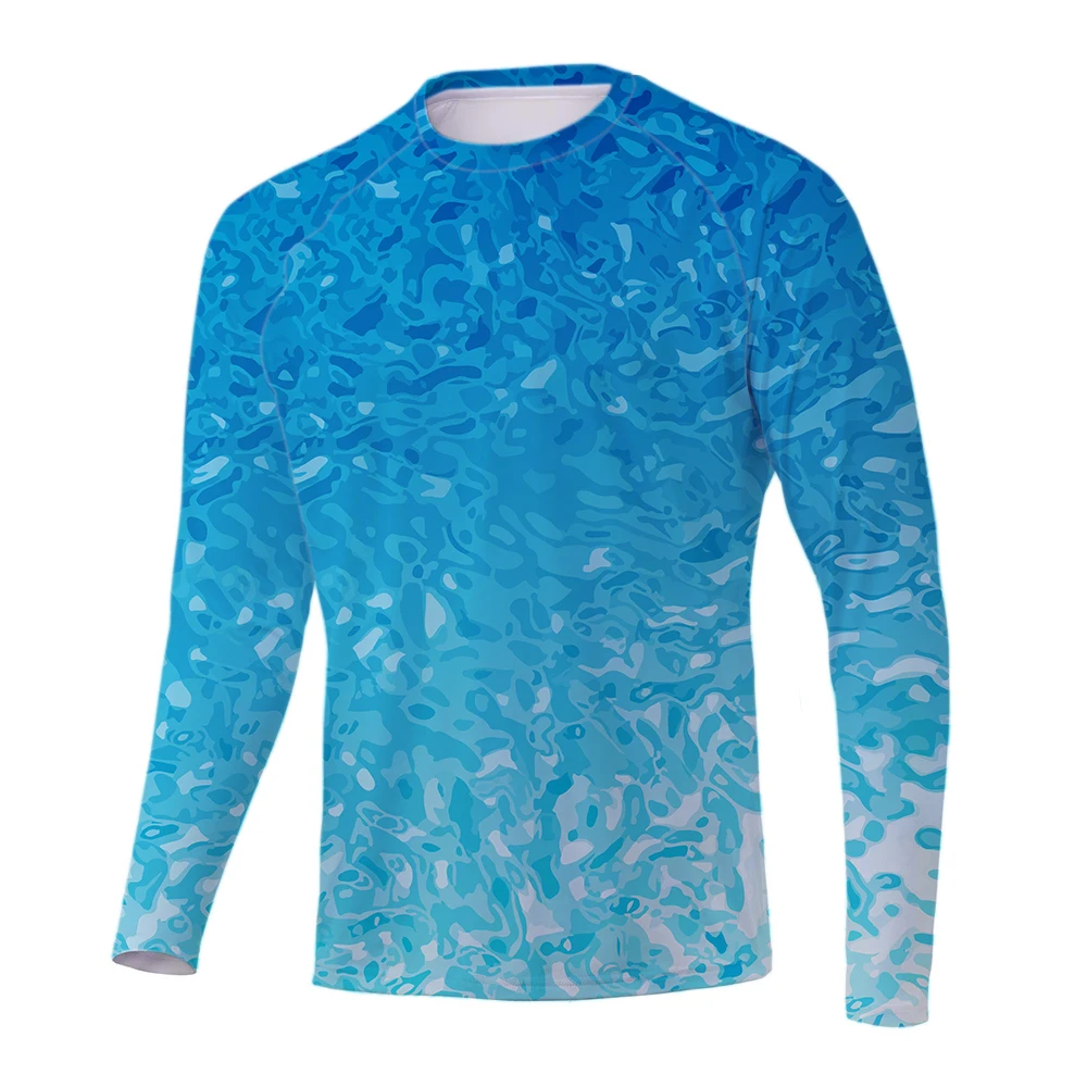 Custom Fishing Wear Water Ripples Design Fishing Shirts Longsleeve Warmup Jersey