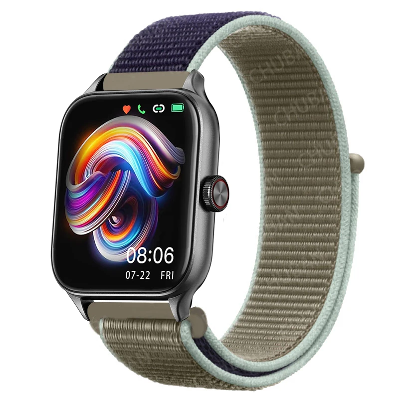 Sport Nylon Loop Bracelet Strap, 22mm or 20mm, Compatible with Popular Smartwatches