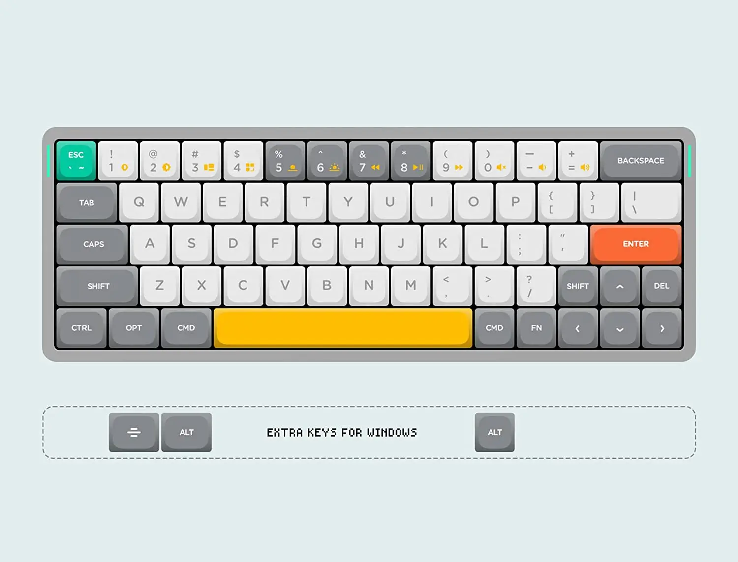 Nuphy-Bluetooth 60%,5.0g,ラップトップ,ワイヤレスキーボード,低 