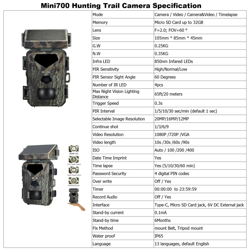 20MP/1080P Hunting Camera 0.3s Trigger Speed Night Vision Motion Activated Trail Camera hunting trail camera trail camera