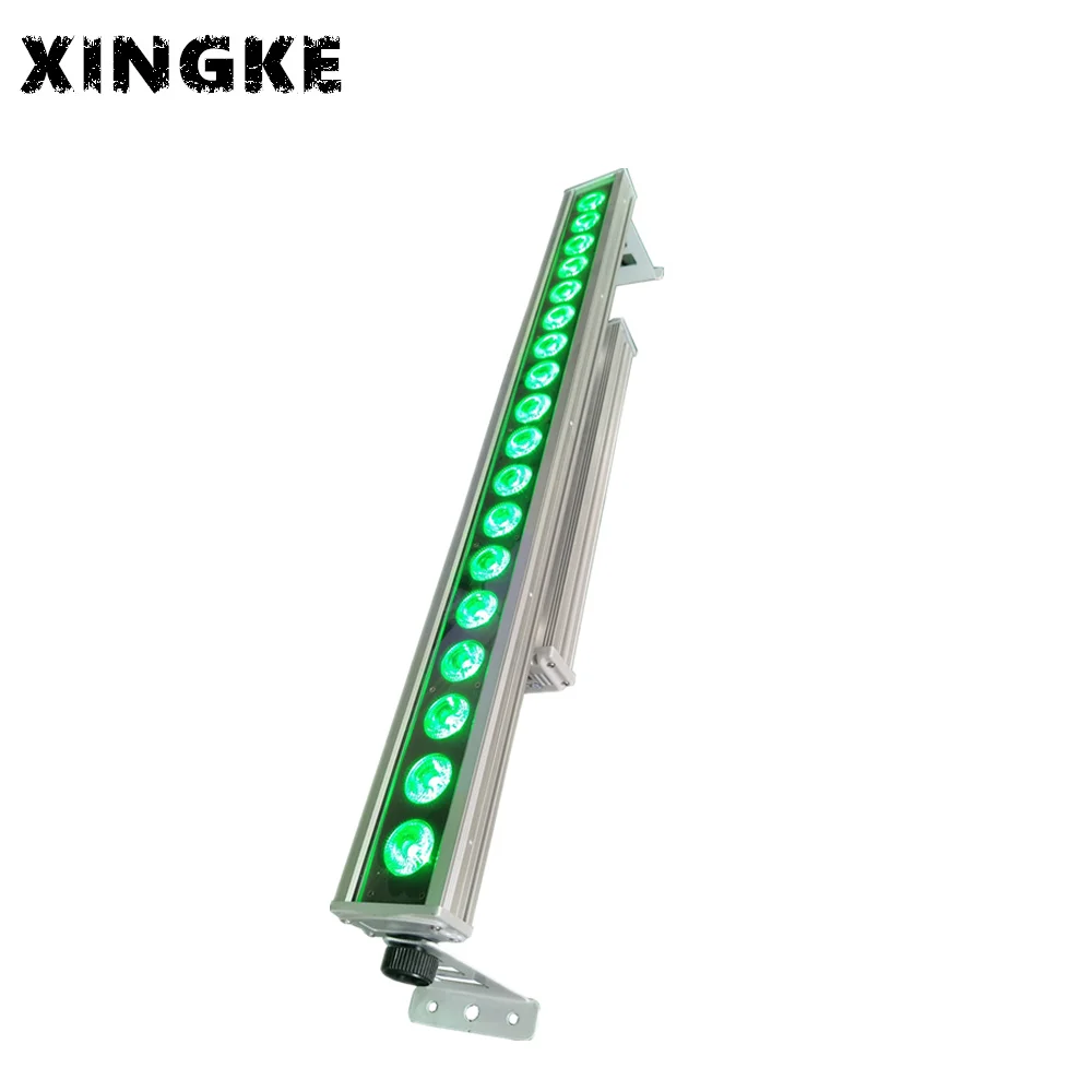 

2pcs/lot High brightness outdoor ip65 led wash wall bar 18x18w 6in1 rgbwa uv dmx led wall washer bar light