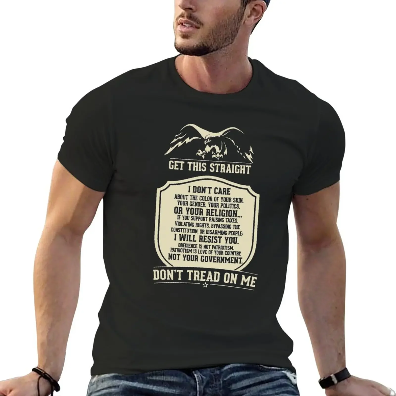 

GET THIS STRAIGHT DON'T TREAD ON ME T-Shirt Blouse summer clothes mens funny t shirts