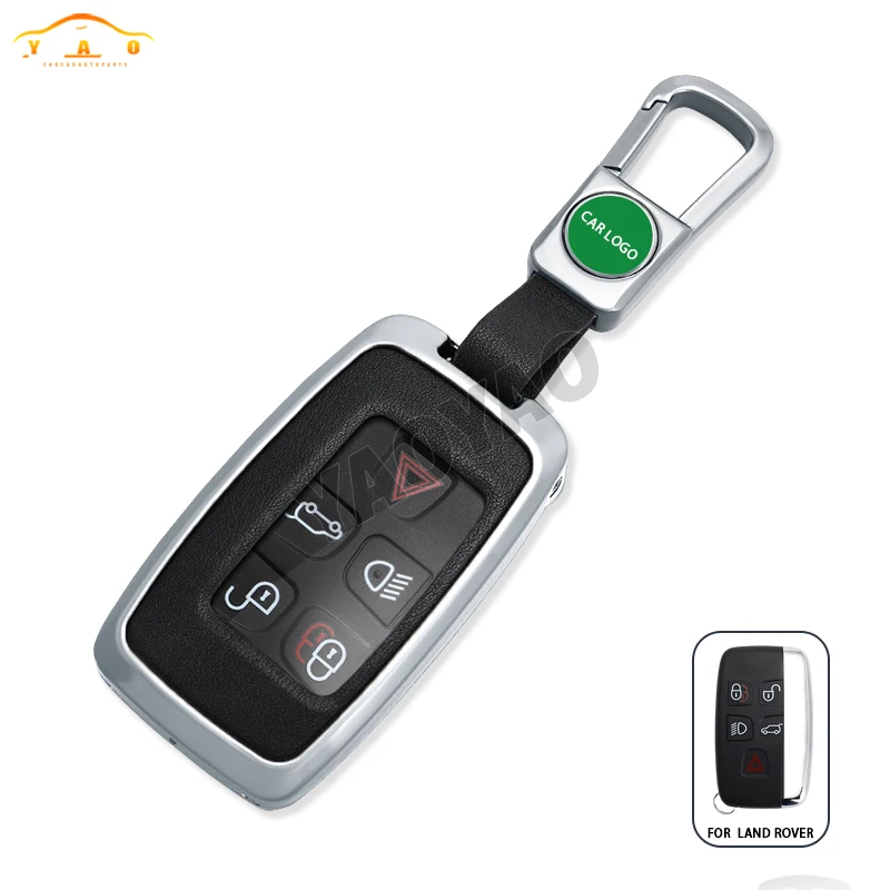 

Remote Button Car Key Case Cover for Rover EVOQUE Zinc Alloy Leather Keychain Car Logo Car Accessories