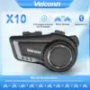 Velconn X10 Motorcycle Mesh Intercom Helmet Headset Bluetooth 5.1 For 10 Riders 1500M Full Duplex Interphone Music Sharing/EQ FM