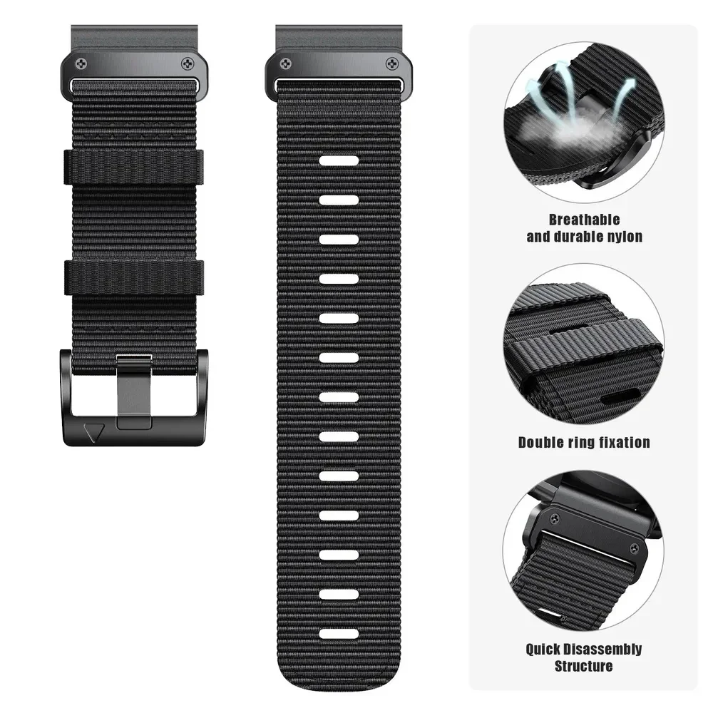QuickFit Nylon Braided Watch Strap, Universal 22mm/26mm