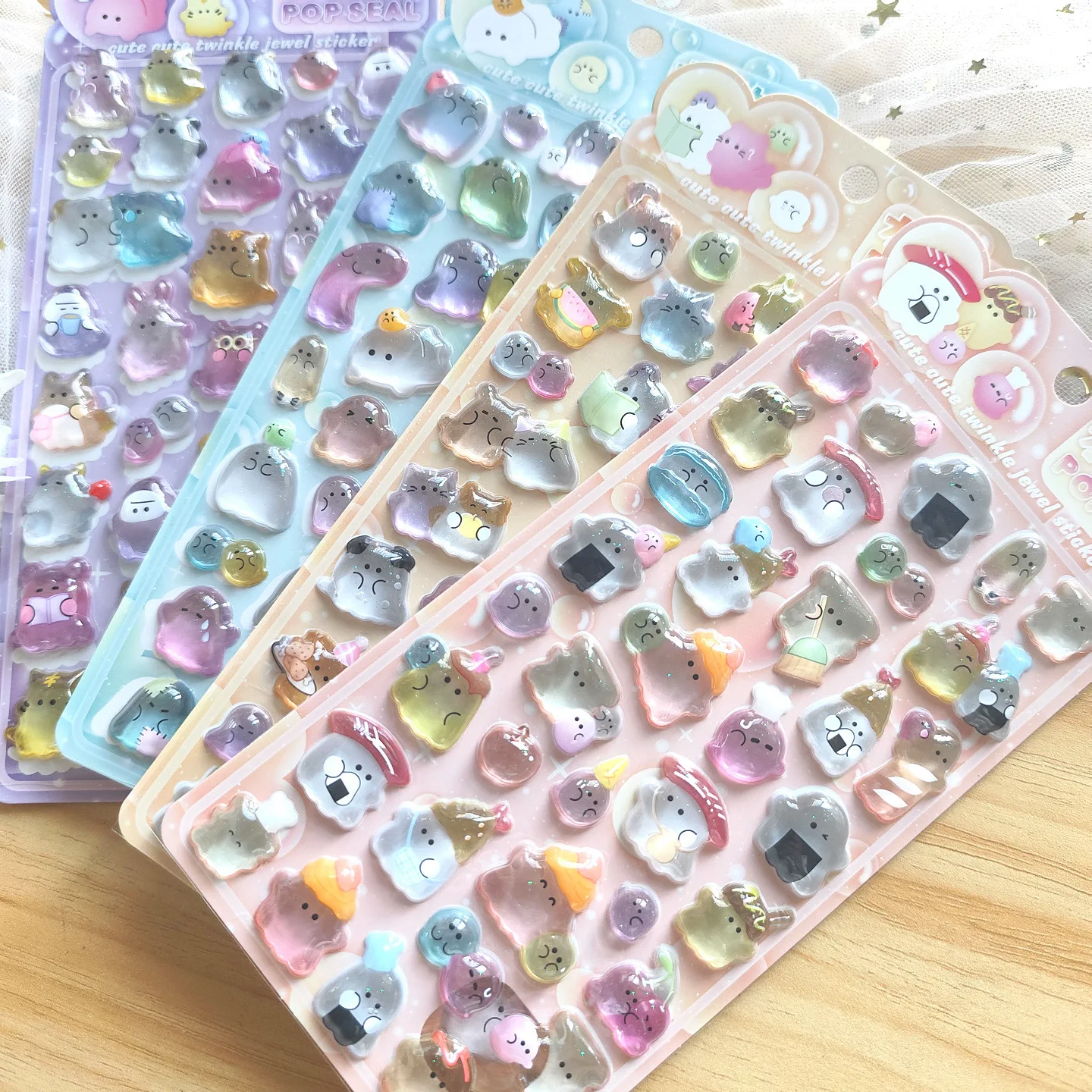 1 pc/4 pcs 일본식 유령 3D 릴리프 스티커 스크랩북 Diy 저널 귀여운 문구 학교 스티커