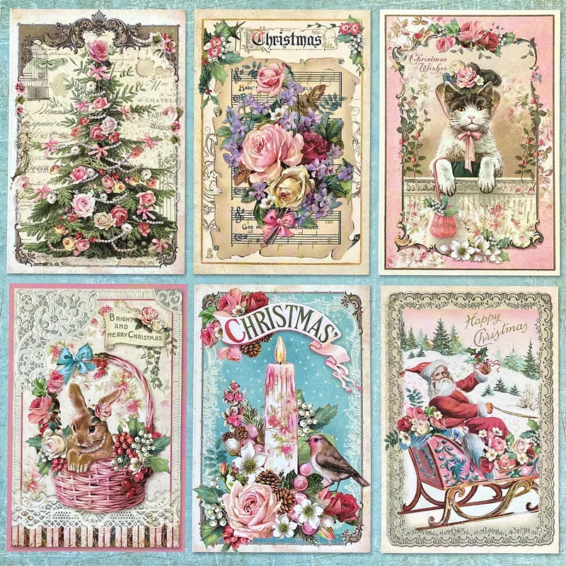 100PCS/bag New Christmas Stickers Scrapbooking Journal Happy