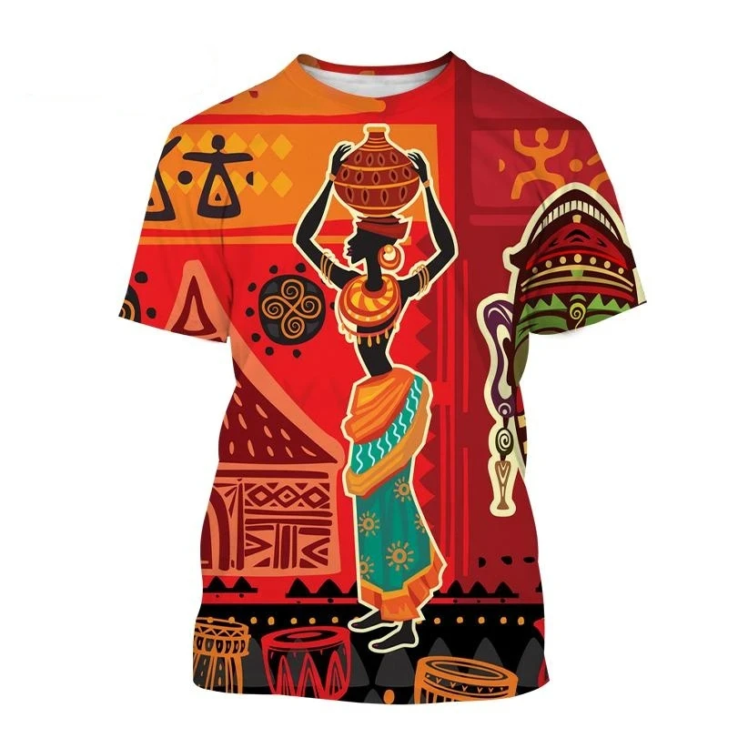 

African Ethnic Culture Style Graphic T Shirt Fashion Dashiki 3D Print T Shirt For Women Clothes Bohemia Female Tee Y2k Girl Tops