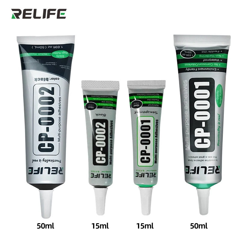 RELIFE 50ML 15ML CP-0001 CP-0002 Transparent Adhesive Clear Liquid Glue Black For Phone Frame LCD Screen Back Cover Repair