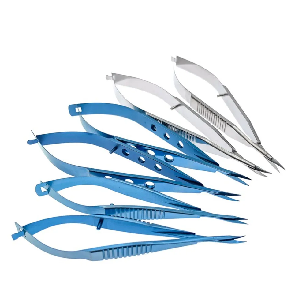 

Titanium Iris Scissors Sharp Tips Straight/Curved micro scissors Stainless steel Double eyelid scissors ophthalmic instrument