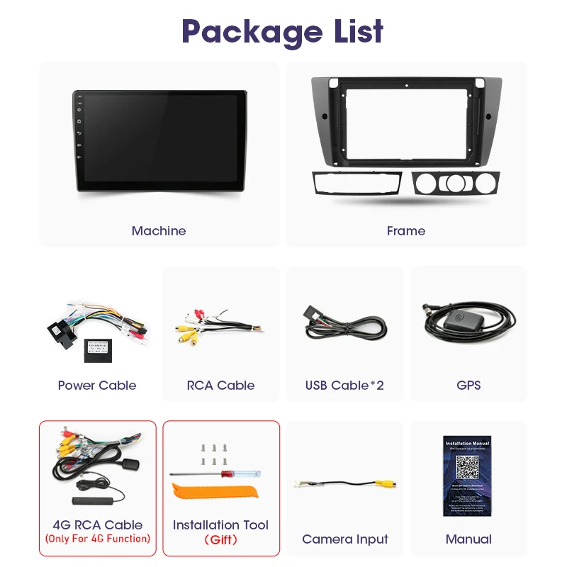 JMCQ ڵ  Ƽ̵  ÷̾, BMW E90 M3 2005-2013 ̼, GPS ī÷, 4G + WIFI RDS  , ȵ̵ 11, 2 Din
