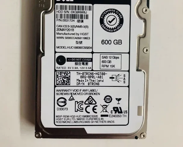 For 0TRCN6 HUC156060CSS204 TRCN6 600G SAS 2 5 15K 12GB server hard disk