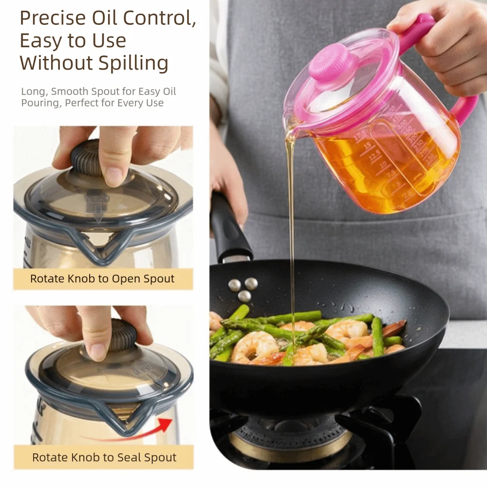 500ml Capacity Silicone Teapot Leakproof Ergonomic Handle Oil Dispenser Heat-resistant Portable Tea Kettle Juice Serving