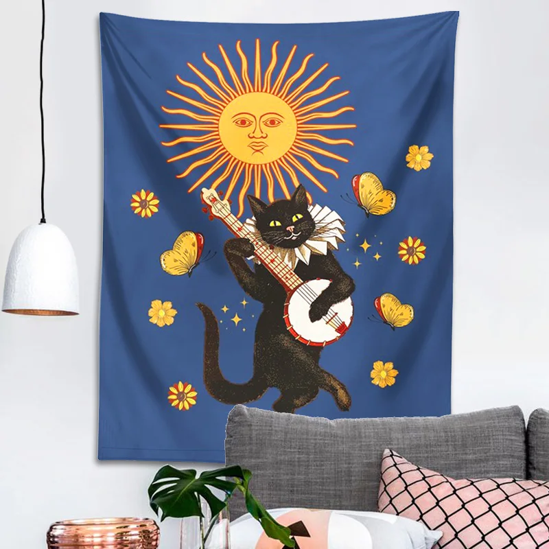 Party Decorations Tapestry Decorations Party Cat Tapestry Wall Hanging for Children's Room Girls Dorm