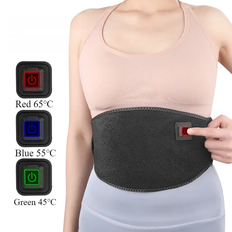 1PC Electric Heated Waist Support Brace Pain Relief Lumbar Heating Pad USB Charging  Magnetic Therapy Back Waist Massage Band 2
