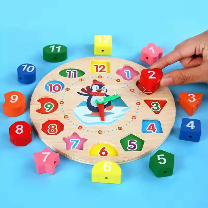 Montessori Wooden Toys for Babies 1 2 3 Years Boy Girl Gift Baby Development Games Wood Puzzle for Kids Educational Learning Toy 3