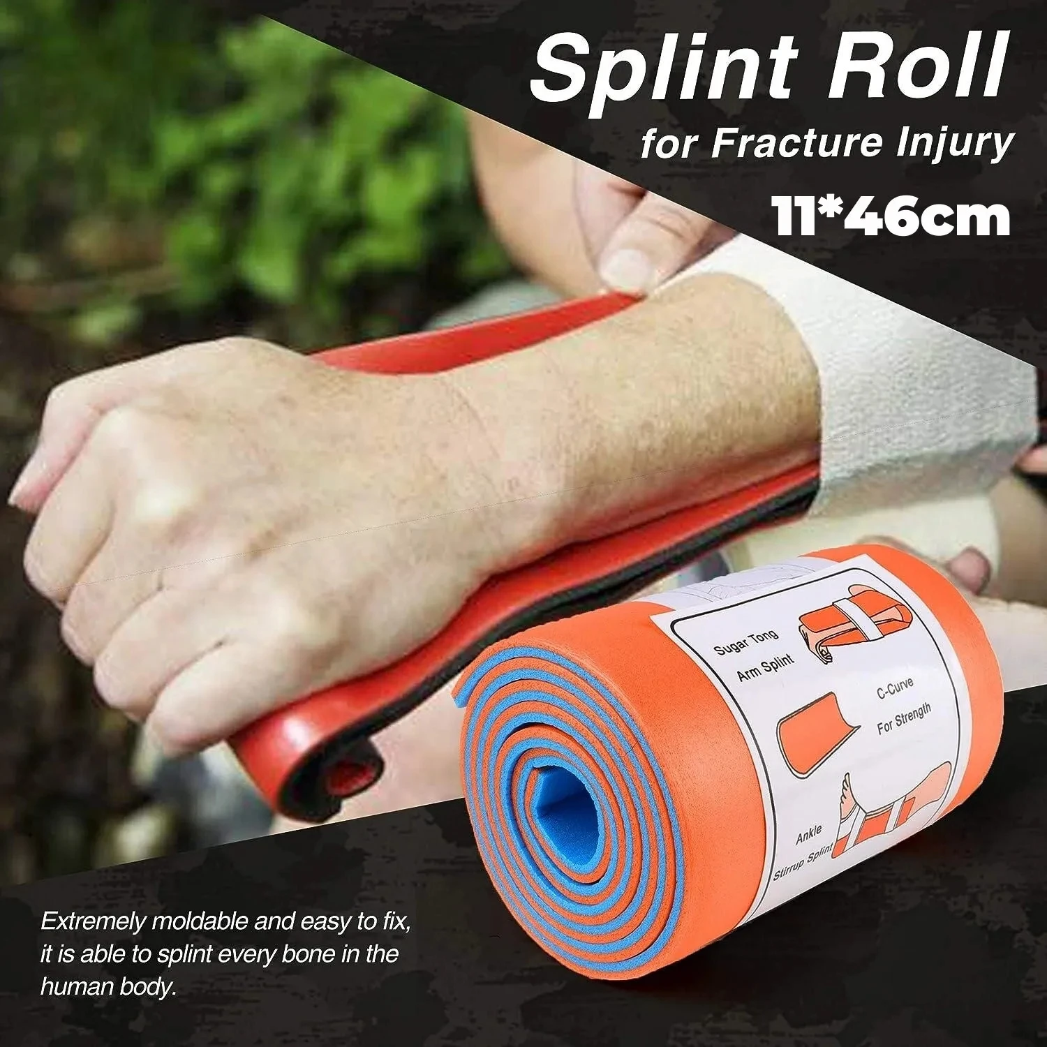 First Aid Kit First Aid Universal Aluminum Splint Roll, Medical Survival Polymer for Fixture Bone Emergency Kit, Outdoor Travel