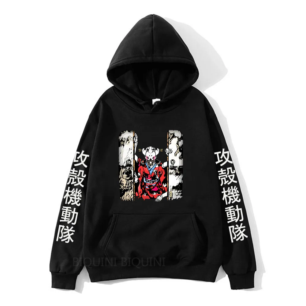 

Ghost In The Shell Anime Print Hoodies Mens Hooded Sweatshirts Koukaku Kidoutai Manga Gothic Pullovers Male Streetwear Hip Hop