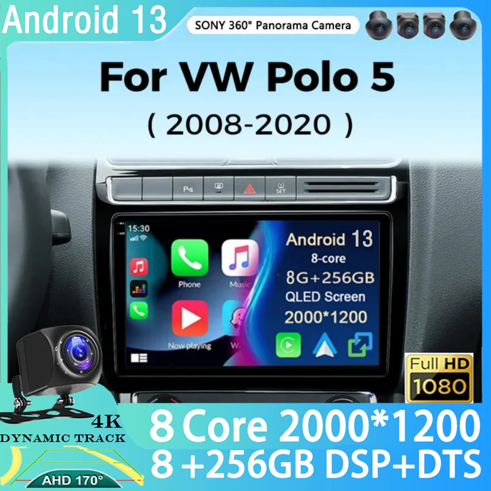 

Мультимедийный видеоплеер на Android 13 для VW Volkswagen POLO 5 2008-2020 Vento Carplay Android 13 автомобильное радио стерео Wi-Fi + 4G GPS