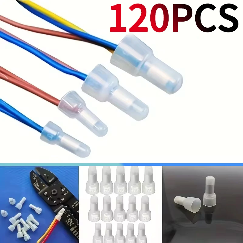 Closed End Crimp Cap 22-16 16-14 12-10 AWG Gauge Wire Connector Terminal ZiiZ 100/120Pcs