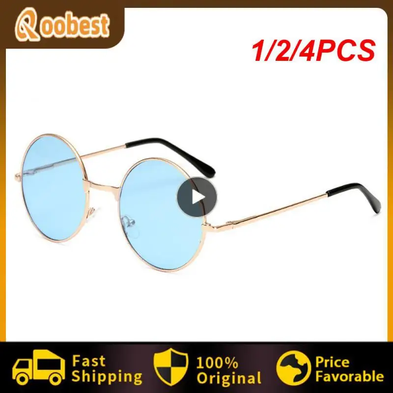 1/2/4PCS Car Driving Retro Vintage Sunglasses Round Metal Sunglasses Men Women Fashion Glasses Driver Goggles Brand Designer