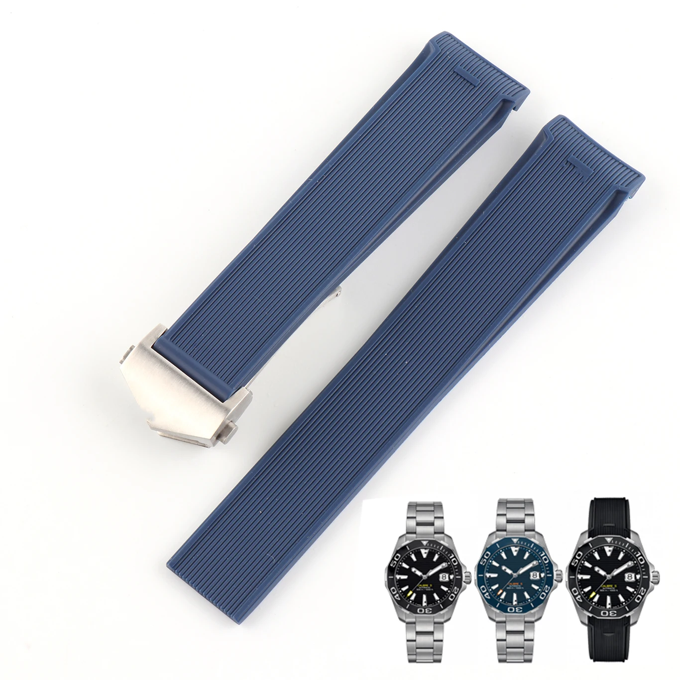 SCHIK Rubber Watch Strap Suitable For Tag H Euer Diver AQUARACER Series Replacement Watch Accessories Parts 22mm , 20.5mm ,