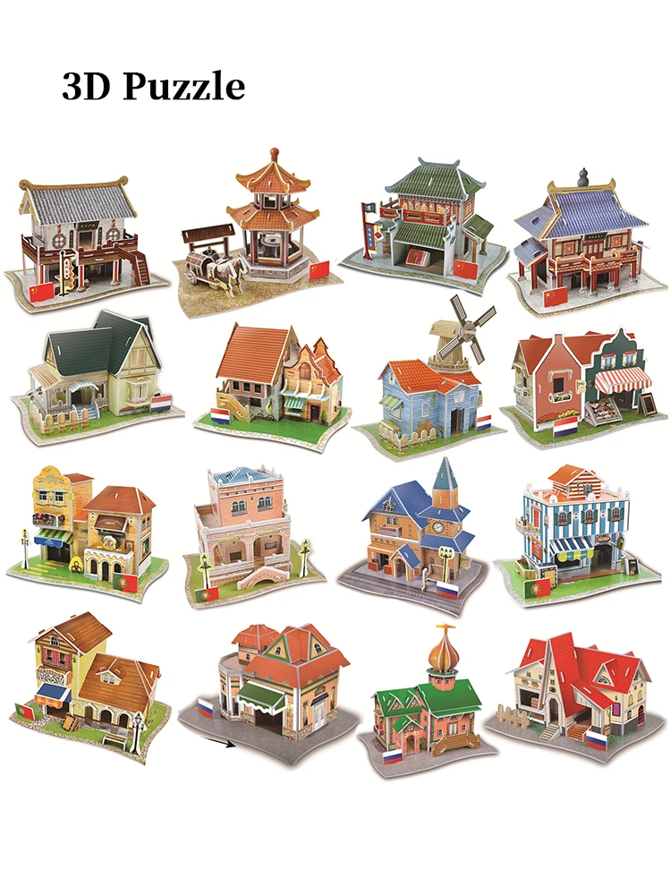 3D Puzzle Set for Children - Famous World Landmarks