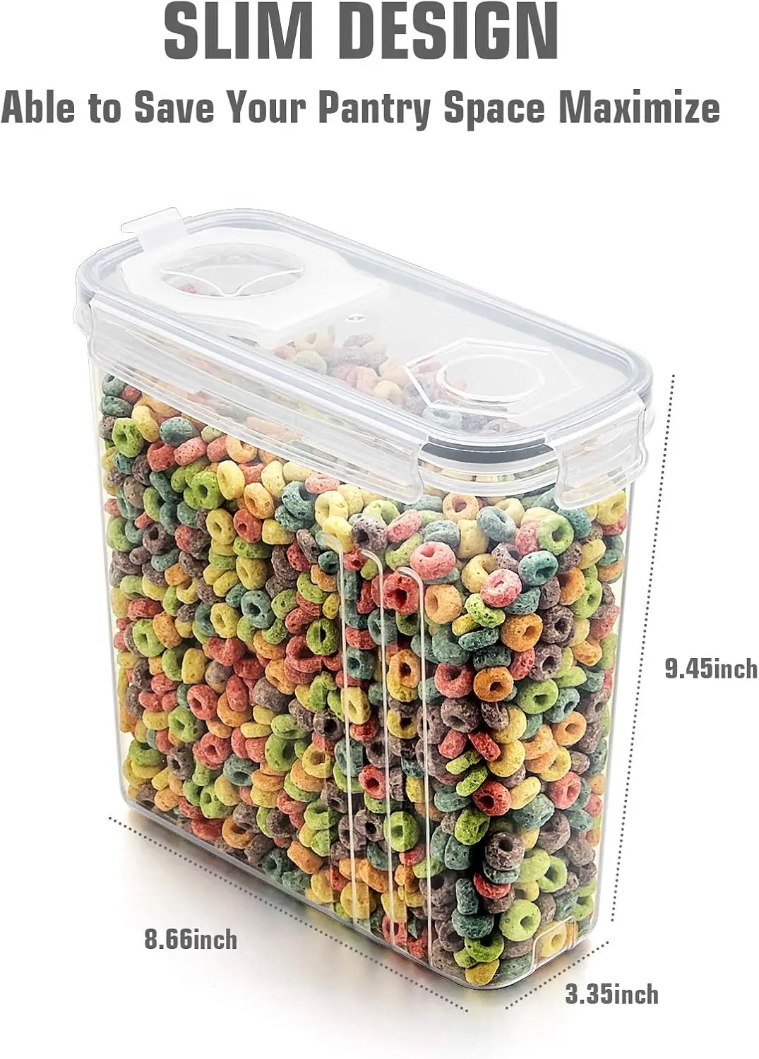 Cereal Storage Containers Set, Large BPA Free Plastic Airtight Food Storage Containers 4L /135.3oz for Cereal, Flour, Sugar, 6 P