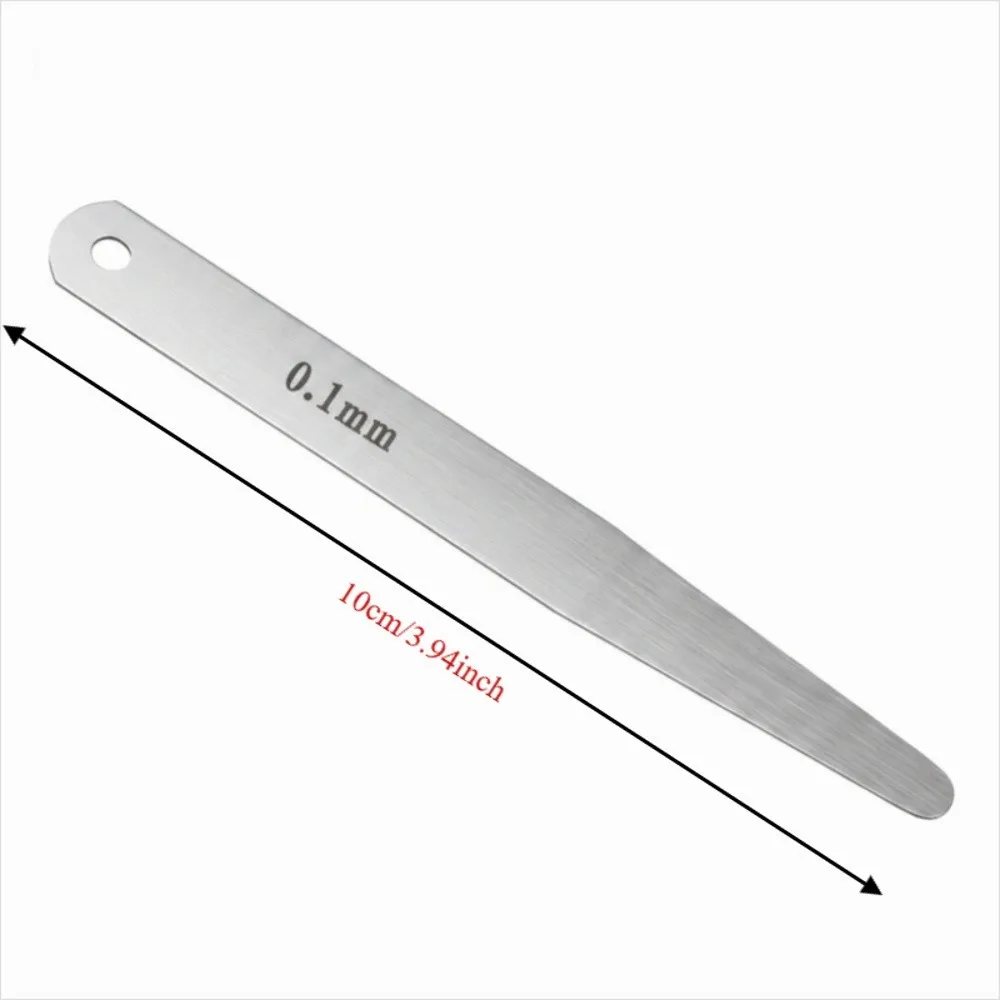5pcs 스테인레스 스틸 필러 게이지 두께 실버 필러 두께 게이지 100mm 필러 필러 측정 도구 간격 측정