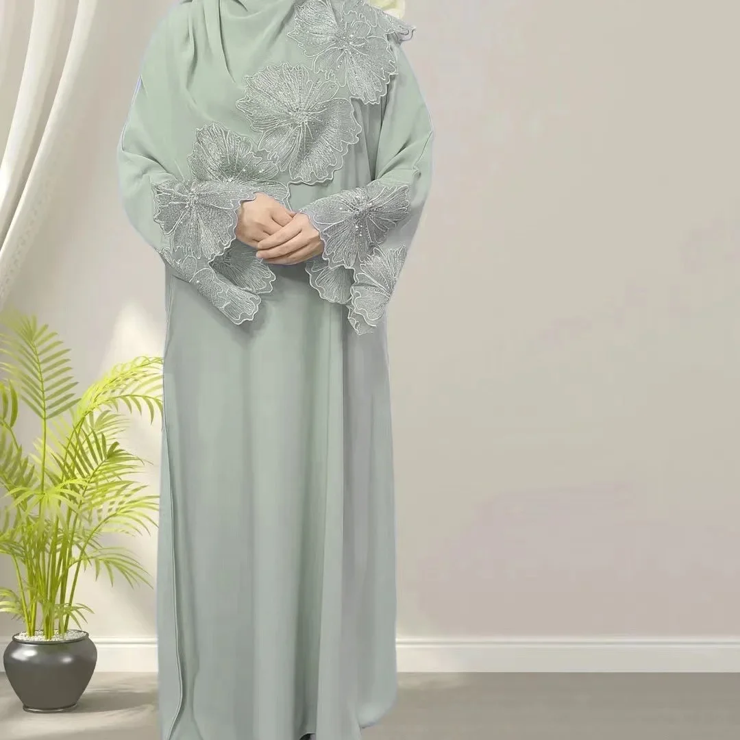 S1c1c132a35ee4e32b75bb7d884ea8a132 Eid Robe Muslim Abaya Dress & Scarf 2 Piece Set Dubai Embroidered Kebaya Gowns Moroccan Caftan Kaftan Islam Oman Ladies Dresses Mallzona