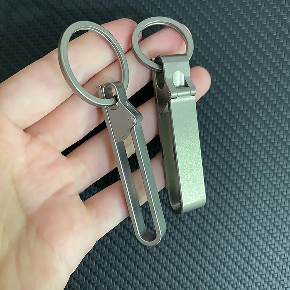 Super fine simple TC4 Ti Solid tanium clip da cintura staccabile a sgancio rapido portachiavi portachiavi gancio fai da te FOB EDC regalo di inaugurazione della casa  36
