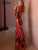 Nibber Colorful Print Dress Women Velvet See Through Skinny Full Sleeve Lace Hem Autumn Trend Stretch Casual Basic Long Bodycon 3
