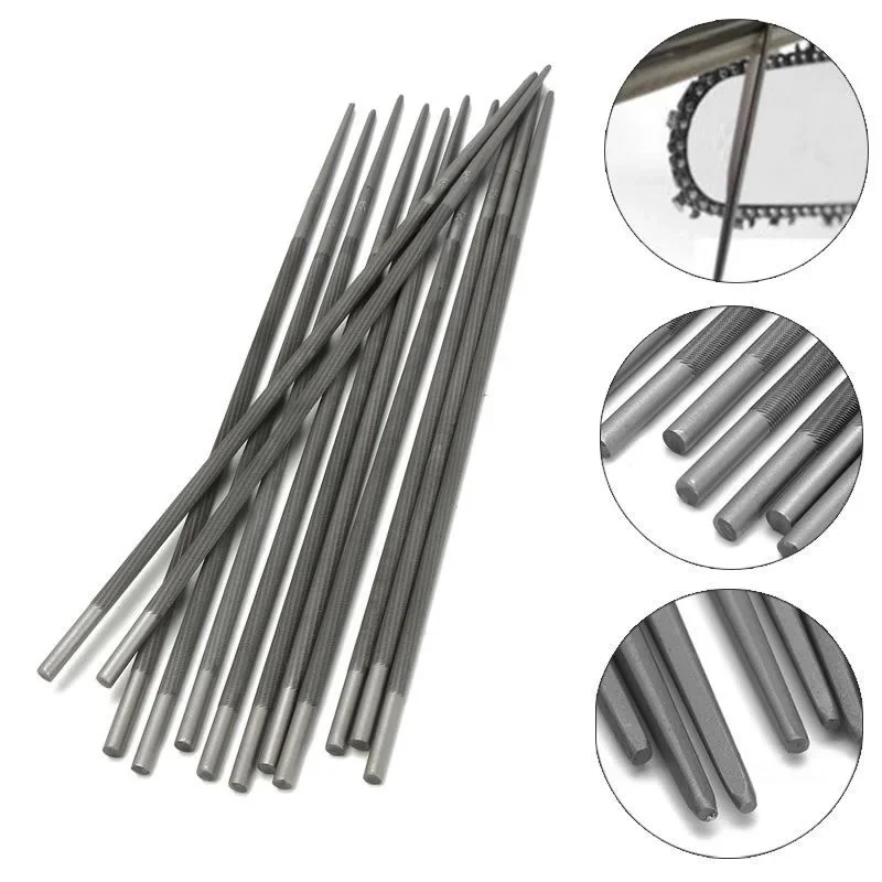 Description Picture 3 of item12 Pieces Chainsaw Round Files 4.8mm for Sharpening Chain Saw Sharpener Usually