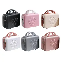 Small Suitcase Case with Handle hands Pockets Portable for Documents