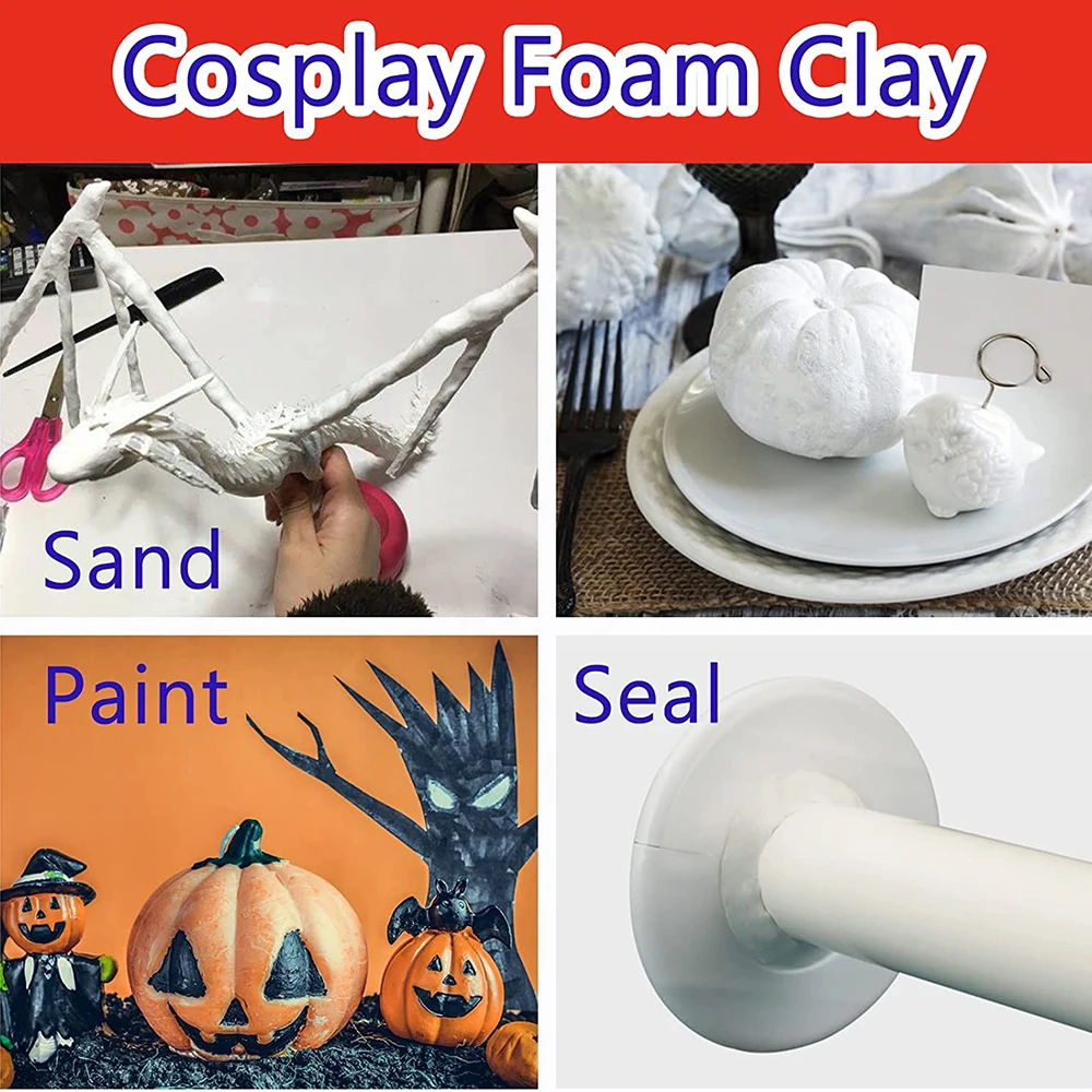 Moldable Cosplay Foam Clay High Density Air Dries Soft Modeling Clay for Cosplay Props DIY Sculpture Emboss Modeling air dried clay set air dry clay