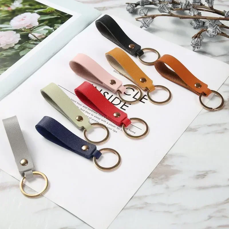 

SMP01 Leather Keychain Business Gift Leather Key Chain Men Women Car Key Strap Waist Wallet KeyChains Keyrings