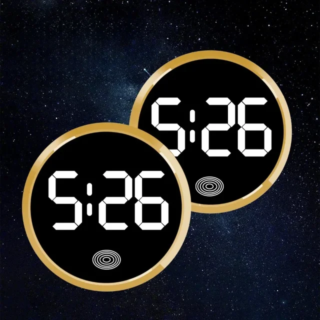 Car Dashboard Clock Luminous Mini Automobiles Internal Stick-On Digital Watch with Touch Switch Large LED Display Auto Ornament 5
