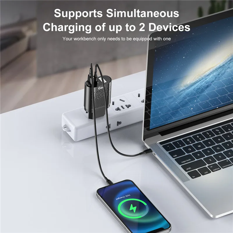 USLION 65W GaN Charger USB C PD KR Plugs Fast Charging GaN Charger Phone Quick Charging Type C For IPhone Korean Specification