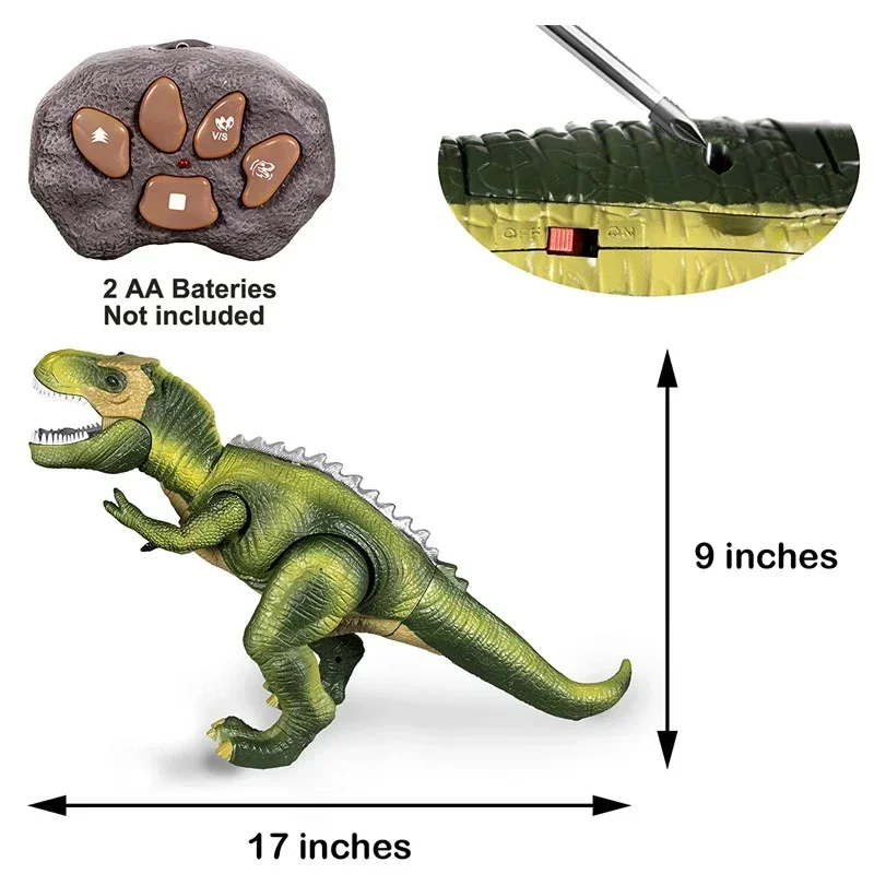 Electric RC Dinosaur Kids Pet Toys Tyrannosaurus Rex Remote Control Animal Model Eyes Shine Walk Sounds For Boy Children Gifts 3