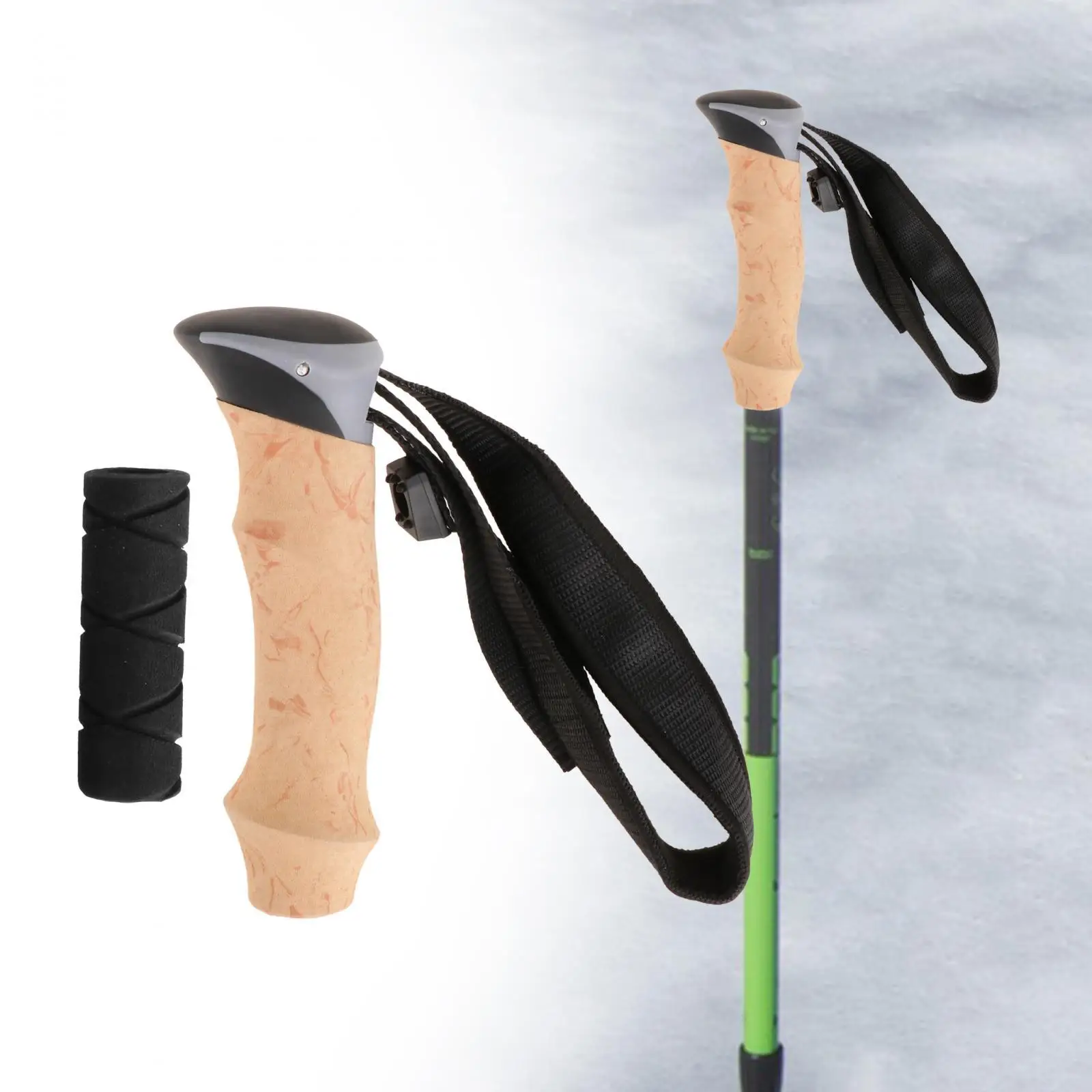 Trekking Pole Handle Lightweight with Hand Strap Attachment Converter Walking Trekking Pole Handle Lightweight with Hand Strap Attachment Converter Walking