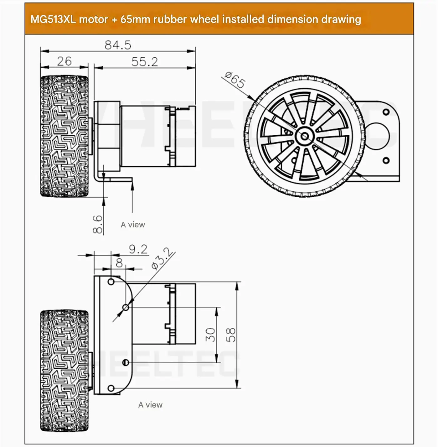 WHEELTEC MG513X, MG513XL DC Gear Motors