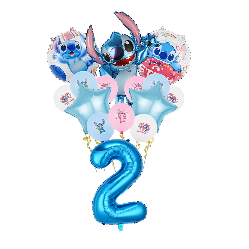 thumbnail image 1 of Decoraciones para fiesta de cumpleaños de Disney Stitch, vajilla con temática azul y rosa, vasos de papel, platos y manteles de Lilo y Stitch para niños, 1 of 5