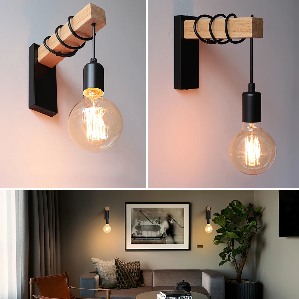 รูปสินค้า โคมไฟผนัง LED Retro เหล็ก ติดตั้งง่าย 110/220V