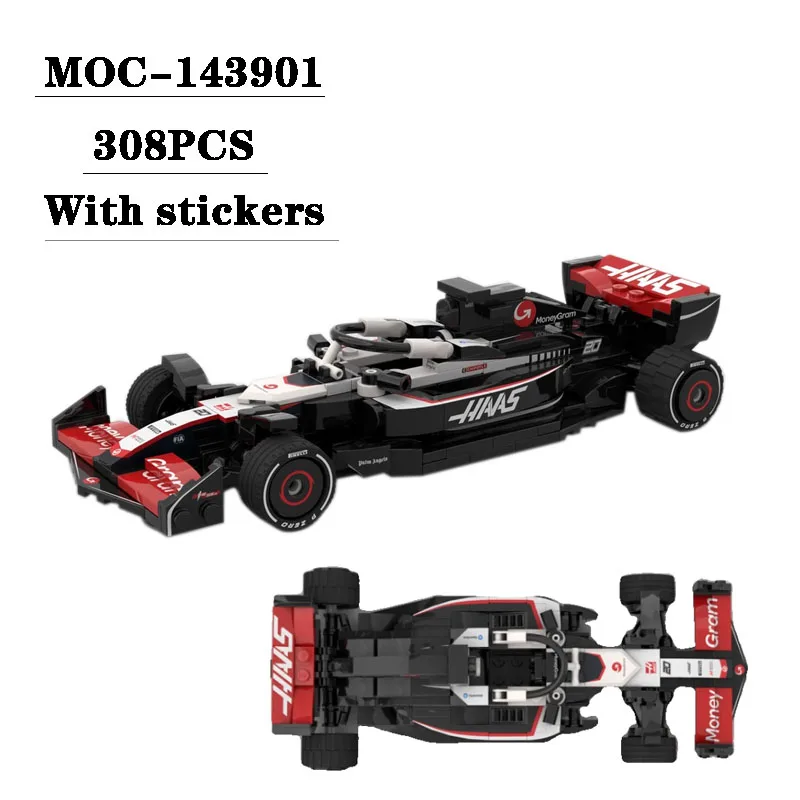 

Building Block MOC-158875 Small Car F1 Racing Car 8 Grid Model 305PCS Gift Sticker Puzzle Education Children's Birthday Toy Gift